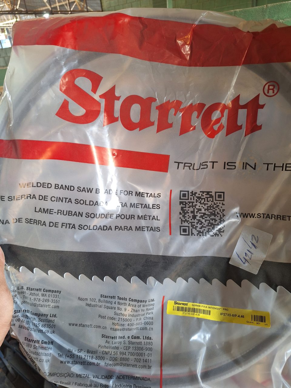LÂMINA DE SERRA FITA BIMETÁLICA STARRETT 27MM X 4,46M 5-8D