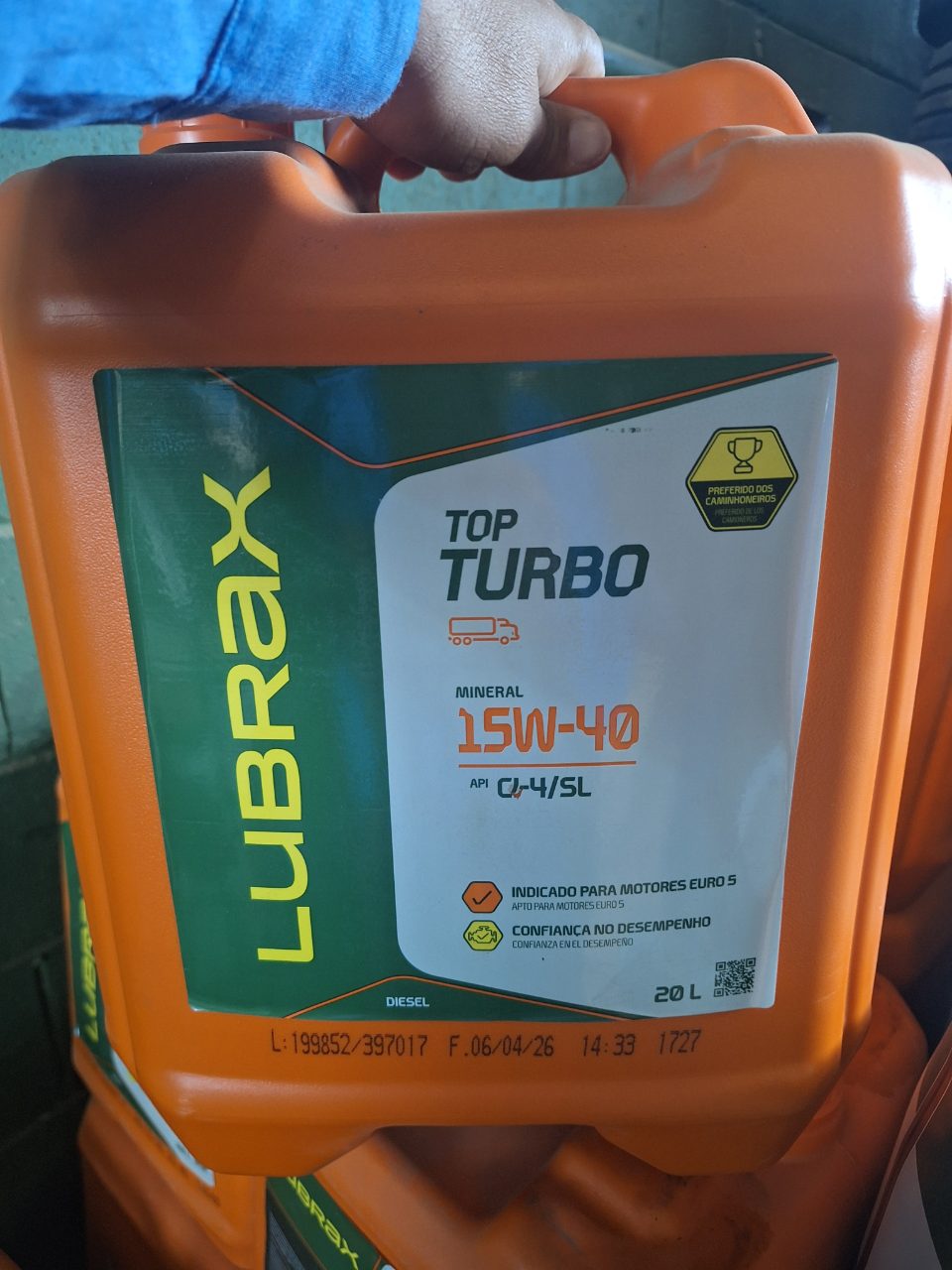 ÓLEO LUBRIFICANTE DIESEL MINERAL 15W-40 20L