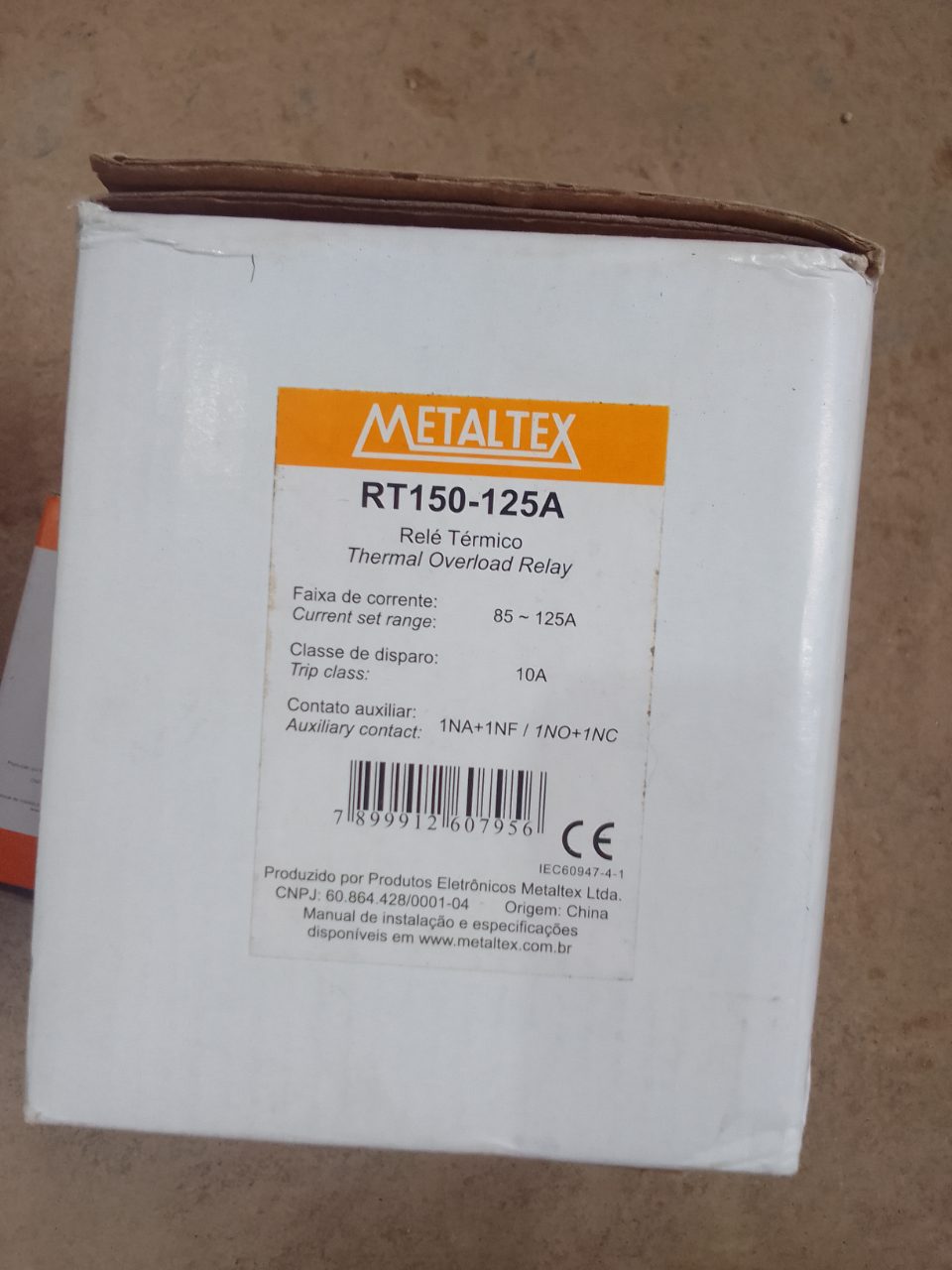 RELÉ TÉRMICO DE SOBRECARGA 85A A 125A RT150-125A METALTEX