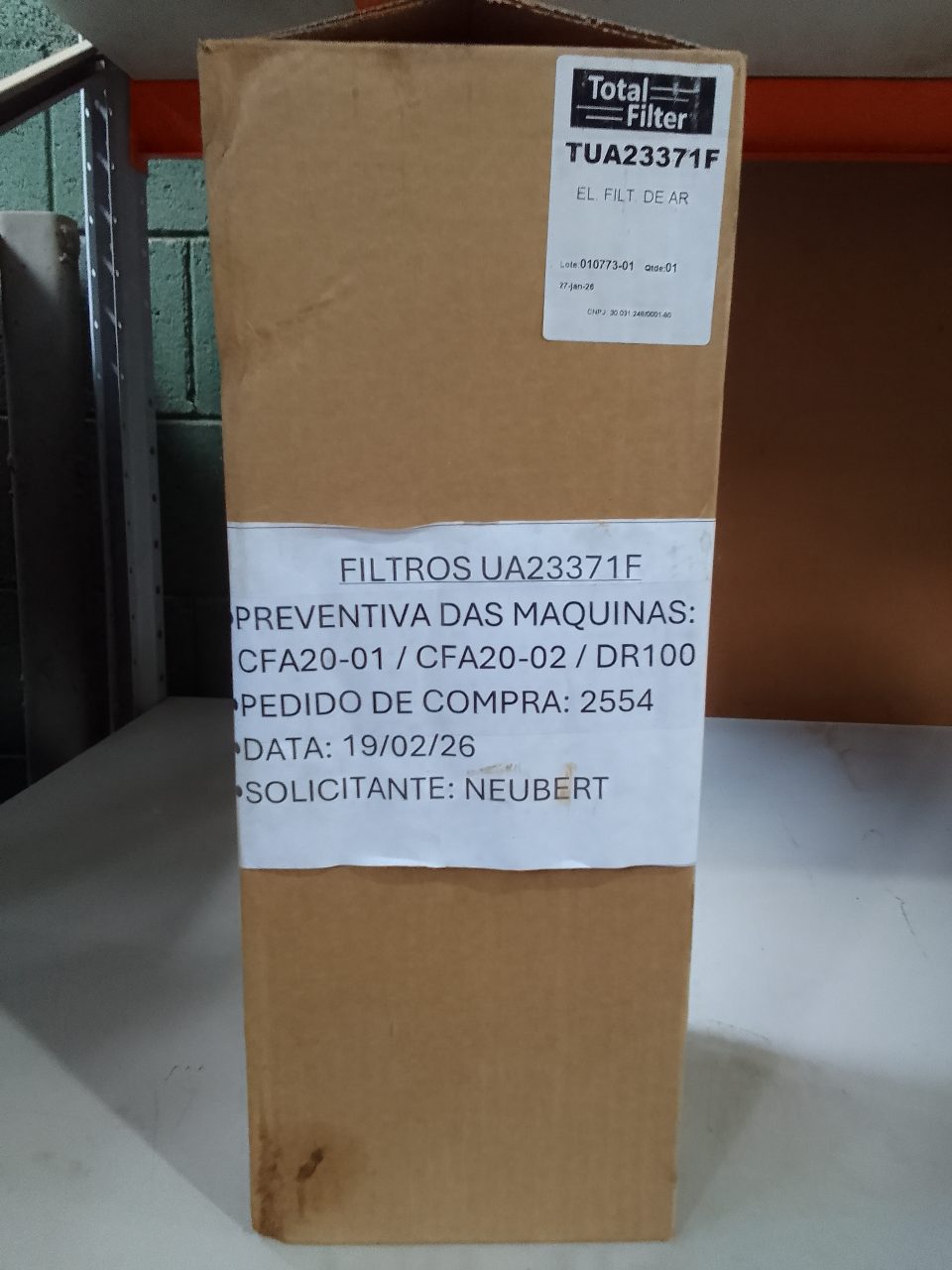 ELEMENTO FILTRANTE DE AR INDUSTRIAL TUA23371F