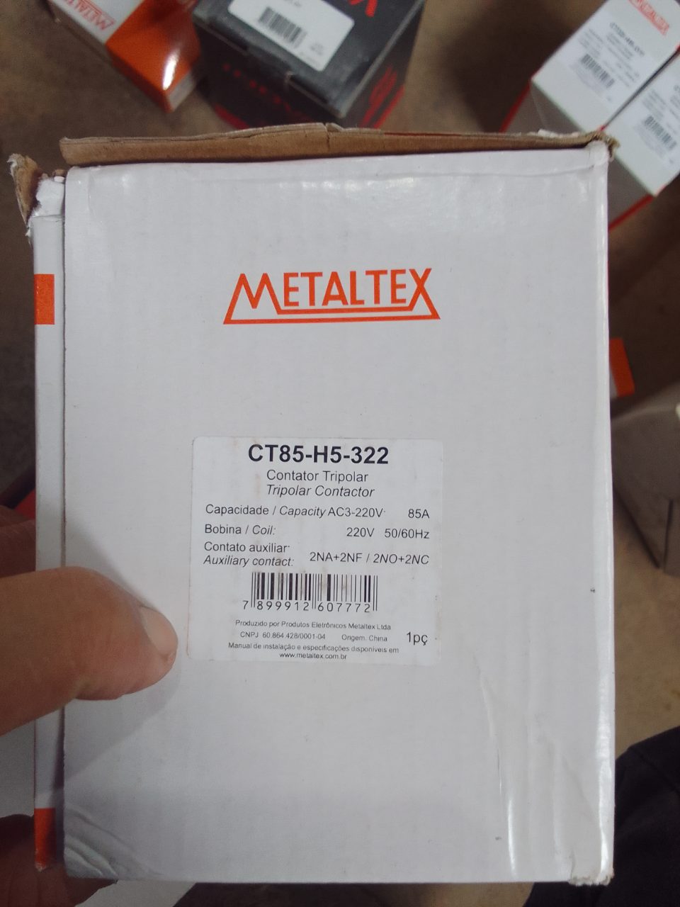 CONTATOR TRIPOLAR 85A BOBINA 220V 2NA+2NF