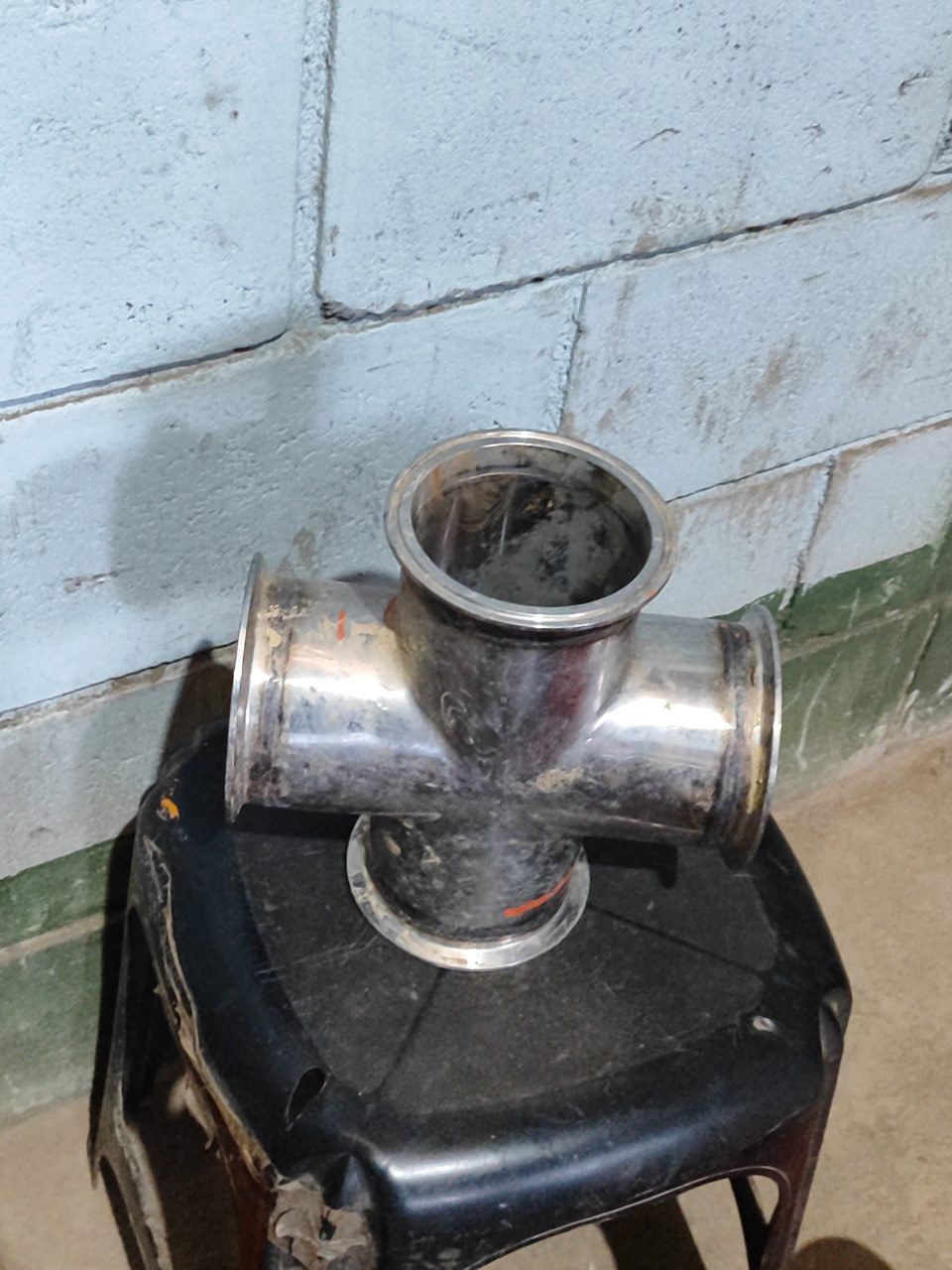 CRUZETA SANITÁRIA AÇO INOX TRI-CLAMP