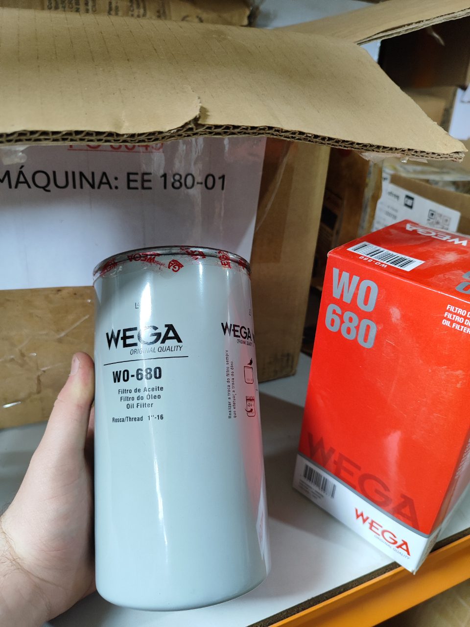 FILTRO DE ÓLEO LUBRIFICANTE BLINDADO WEGA WO-680 ROSCA 1"-16 MAQ:EE180-01 PC:3049